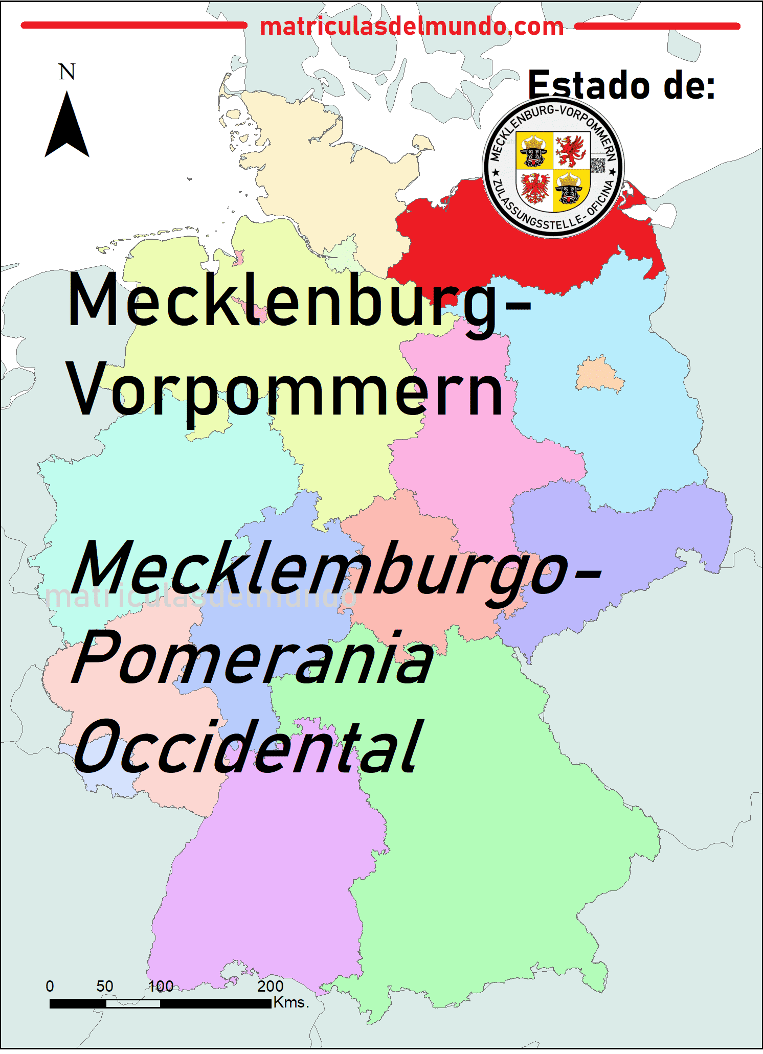 Imagen del mapa de Mecklemburgo-Pomerania Occidental
